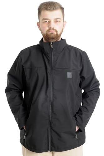 Mode XL Büyük Beden Erkek Mont Waterproof Softshell 21232 Siyah