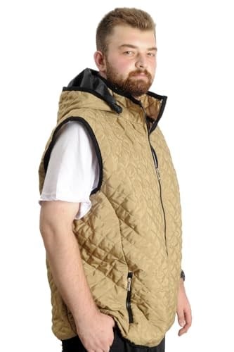 Mode XL Büyük Beden Erkek Yelek Kapüşonlu Kapitone 23710