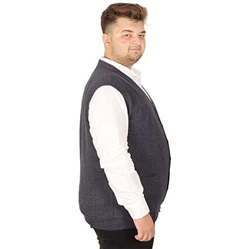 Mode XL Büyük Beden Erkek Yelek Pıtırcık Selanik Düğmeli 20545 Lacivert