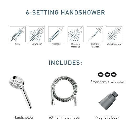 Moen 26100SRN Magnetix Handheld duş başlığı – Spot Resist, fırçalanmış nikel, 26100SRN