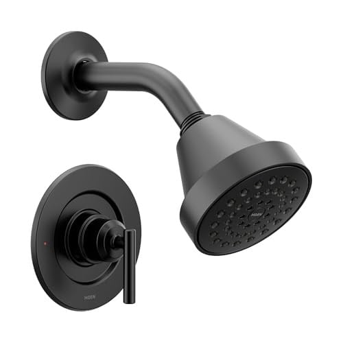Moen Gibson Mat Siyah Posi-Sıcaklık Basınç Dengeleyici Çevre Dostu Modern Duş Süsü, Valf Gerekli, T2902EPBL