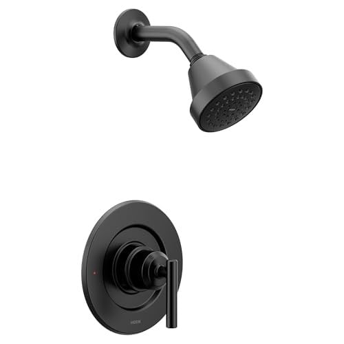Moen Gibson Mat Siyah Posi-Sıcaklık Basınç Dengeleyici Çevre Dostu Modern Duş Süsü, Valf Gerekli, T2902EPBL