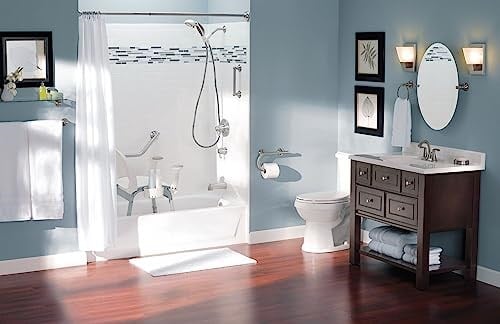 Moen LR2350DBN Evde Bakım Banyo Güvenliği 24 İnç Havlu Çubuklu Tutunma Çubuğu, Fırçalanmış Nikel