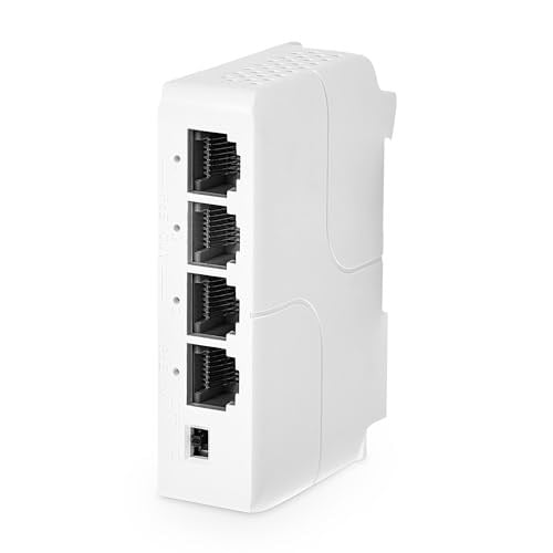 MokerLink 4 Port PoE Uzatıcı, IEEE 802.3 af/at PoE Tekrarlayıcı, 100 Mbit/s, 1 PoE Girişi, 3 PoE Çıkış, Duvar ve DIN Ray Montajı için POE Geçiş Anahtarı