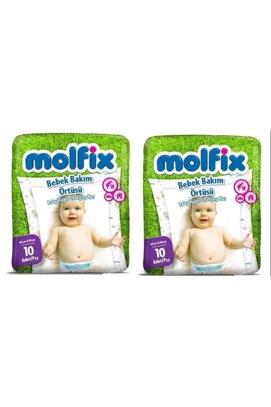 Molfix Bebek Bakım Örtüsü, Alt Açma Bezi, 2 Adet, 60x60 cm