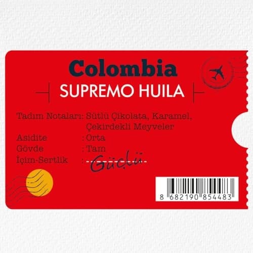 Moliendo Colombia Supremo Huila Yöresel Kahve (Çekirdek) 1000 g