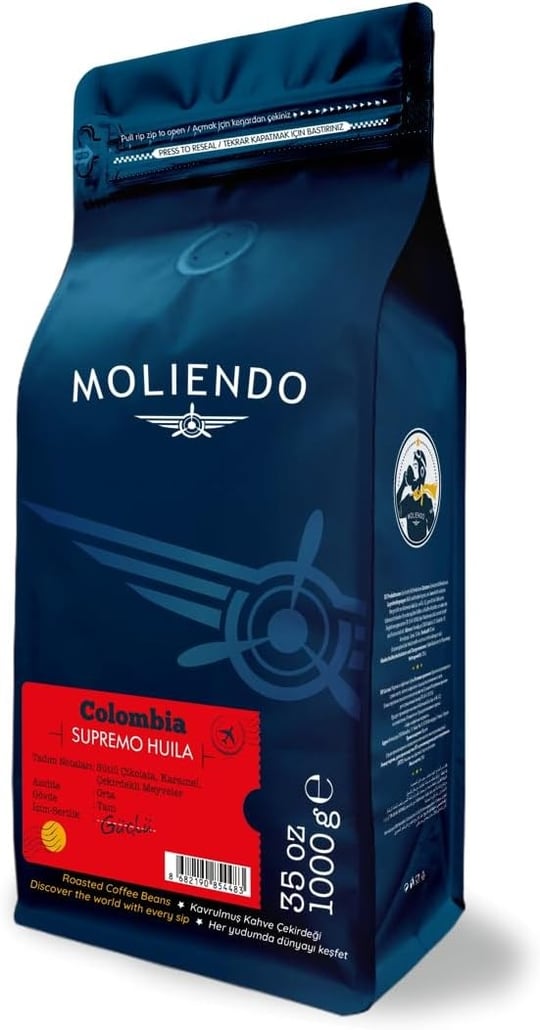 Moliendo Colombia Supremo Huila Yöresel Kahve (Çekirdek) 1000 g