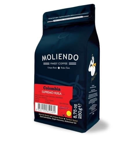 Moliendo Finest Coffe Colombia Supremo Huila Yöresel Kahve (Çekirdek) 250 g