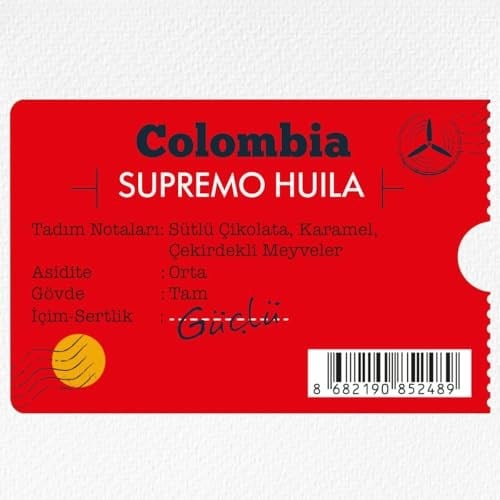 Moliendo Finest Coffe Colombia Supremo Huila Yöresel Kahve (Çekirdek) 250 g
