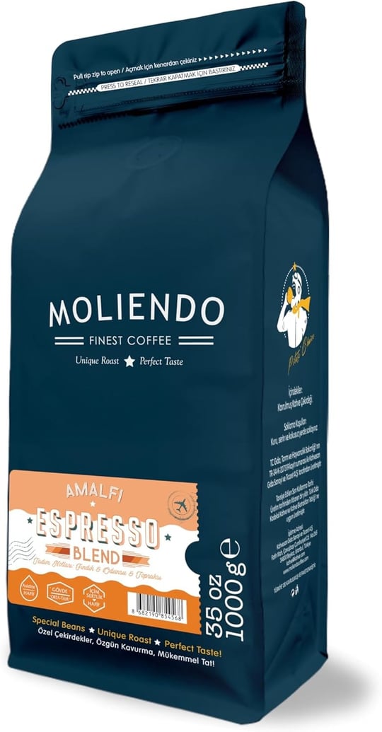 Moliendo Finest Coffee Amalfi Espresso Blend Kahve (Çekirdek) 1000 g