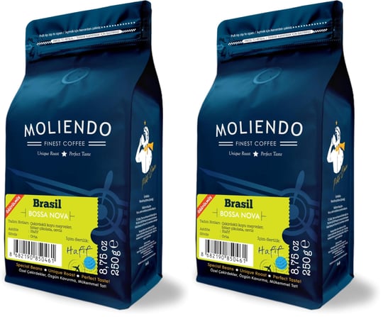 Moliendo Finest Coffee Brasil Bossa Nova Yöresel Kahve (Öğütülmüş Filtre Kahve) 250 g (2 paketi)