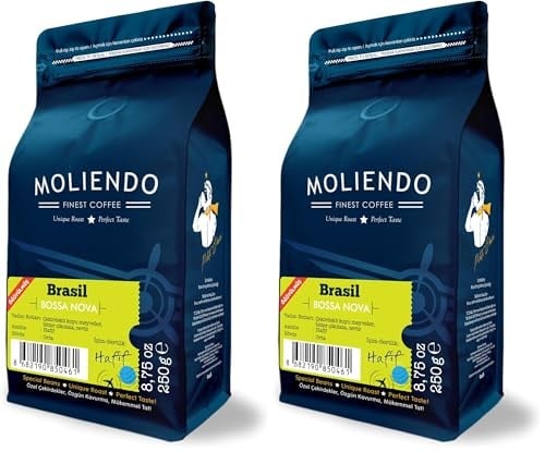 Moliendo Finest Coffee Brasil Bossa Nova Yöresel Kahve (Öğütülmüş Filtre Kahve) 250 g (2 paketi)