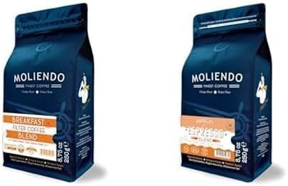 Moliendo Finest Coffee Breakfast Blend Filtre Kahve (Çekirdek) 250 g ve Amalfi Espresso Blend Kahve (Çekirdek) 250 g