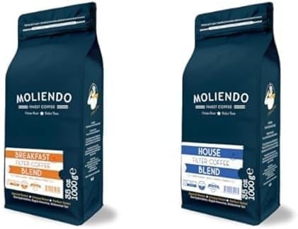 Moliendo Finest Coffee Breakfast Blend Filtre Kahve (Çekirdek) 1000 g ve House Blend Filtre Kahve (Çekirdek) 1000 g