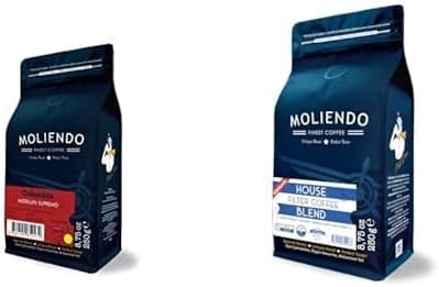 Moliendo Finest Coffee Colombia Medellin Supremo Yöresel Kahve (Öğütülmüş Filtre Kahve) 250 g ve House Blend Filtre Kahve (Öğütülmüş Filtre Kahve) 250 g