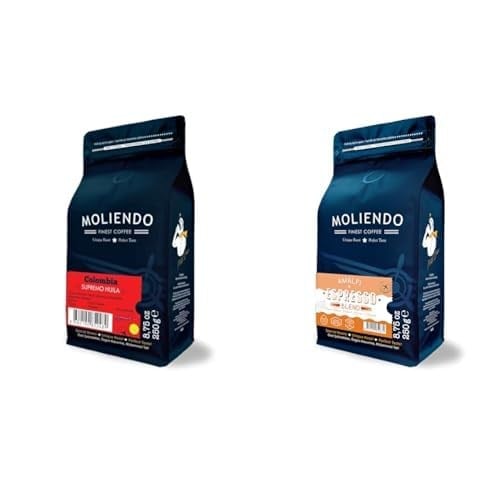 Moliendo Finest Coffee Colombia Supremo Huila Yöresel Kahve (Çekirdek) 250 g ve Amalfi Espresso Blend Kahve (Çekirdek) 250 g