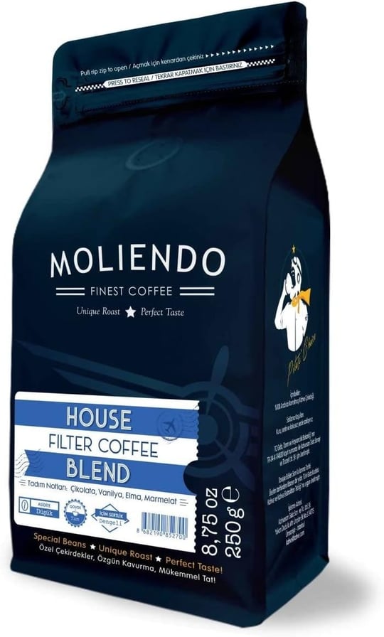 Moliendo Finest Coffee House Blend Filtre Kahve (Çekirdek) 250 g