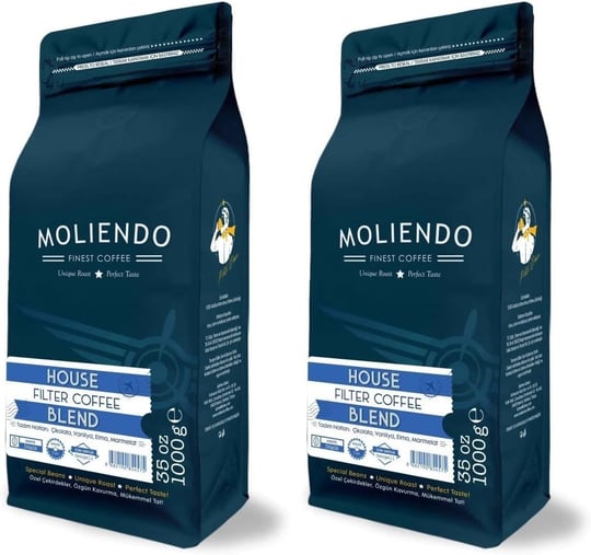 Moliendo Finest Coffee House Blend Filtre Kahve (Çekirdek) 1000 g - Seçenekler: 250 gr, 250 gr (2 paketi), 1000 gr, 1000 gr (2 paketi)
