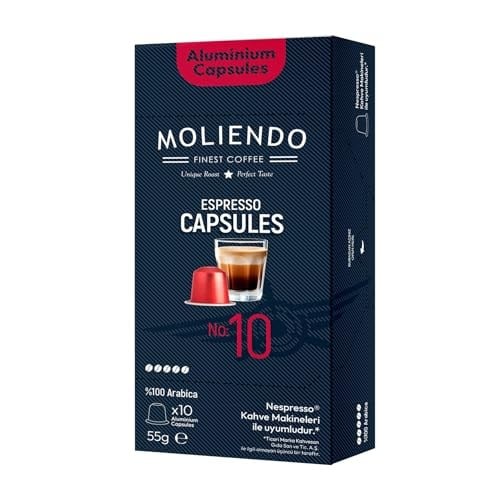 Moliendo Finest Coffee Kapsül No:10 Nespresso Uyumlu Alüminyum Kapsül 10 Adet