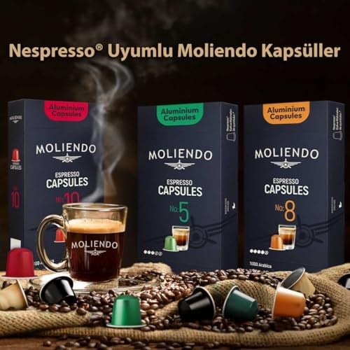 Moliendo Finest Coffee Kapsül No:5 Nespresso Uyumlu Alüminyum Kapsül 10 Adet
