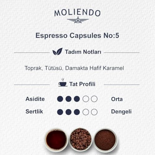 Moliendo Finest Coffee Kapsül No:5 Nespresso Uyumlu Alüminyum Kapsül 10 Adet