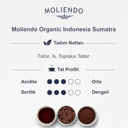 Moliendo Finest Coffee Organic Indonesia Sumatra Yöresel Kahve (Çekirdek) 250 g