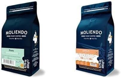 Moliendo Finest Coffee Peru Chanchamayo Yöresel Kahve (Çekirdek Kahve) 250 g ve Amalfi Espresso Blend Kahve (Çekirdek) 250 g