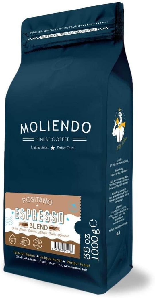 Moliendo Finest Coffee Positano Espresso Blend Kahve (Çekirdek) 1000 g