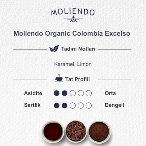 Moliendo Organic Colombia Excelso Yöresel Kahve (Öğütülmüş Filtre Kahve) 250 g