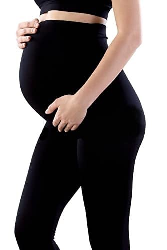 Moms Lab Kadın Hafif Korseli Siyah Bel Ayarlı Yumuşacık Hamile Taytı