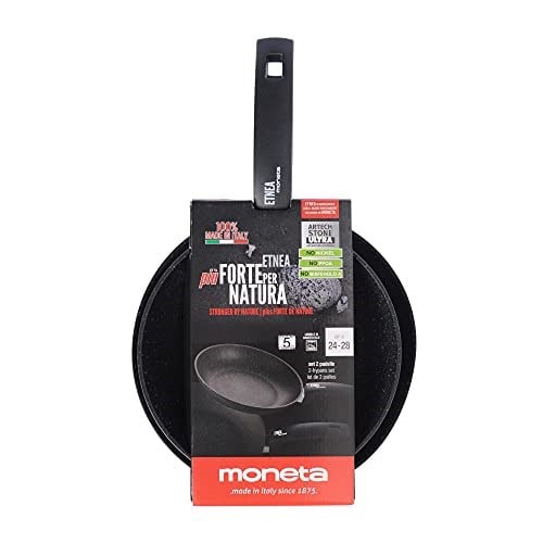 Moneta Etnea kızartma tavası seti 24-28, alüminyum, siyah - taş görünümlü, 24-28 cm