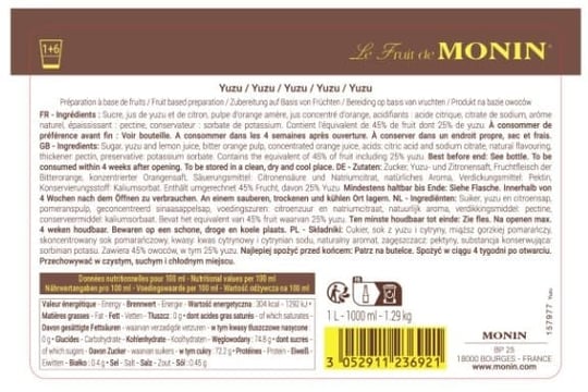 Monin Yuzu Püre 1 Lt