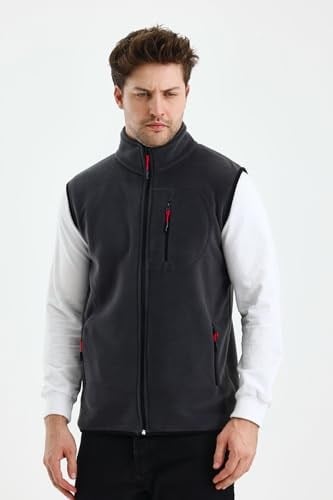 Monox Erkek Tam Fermuarlı Spor Polar Yelek