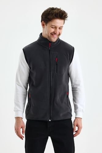 Monox Erkek Tam Fermuarlı Spor Polar Yelek