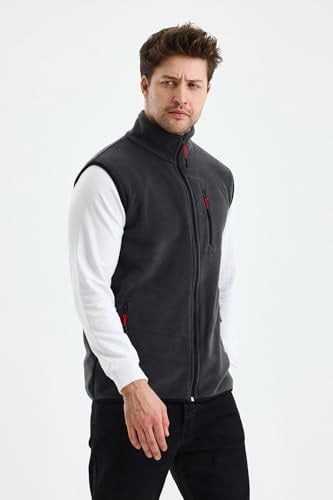 Monox Erkek Tam Fermuarlı Spor Polar Yelek