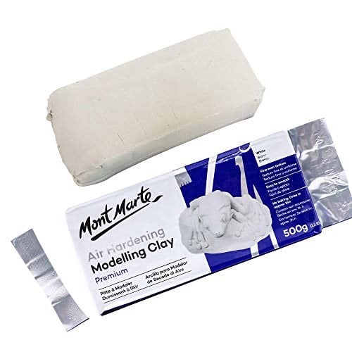 Mont Marte Beyaz Hava Sertleştirici Modelleme Kili, 500 g (1,1 lb). Yaklaşık 24 saatte kurur. Tüm Beceri Seviyelerindeki Heykeltraşlar ve Modelciler için uygundur.