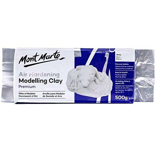 Mont Marte Beyaz Hava Sertleştirici Modelleme Kili, 500 g (1,1 lb). Yaklaşık 24 saatte kurur. Tüm Beceri Seviyelerindeki Heykeltraşlar ve Modelciler için uygundur.
