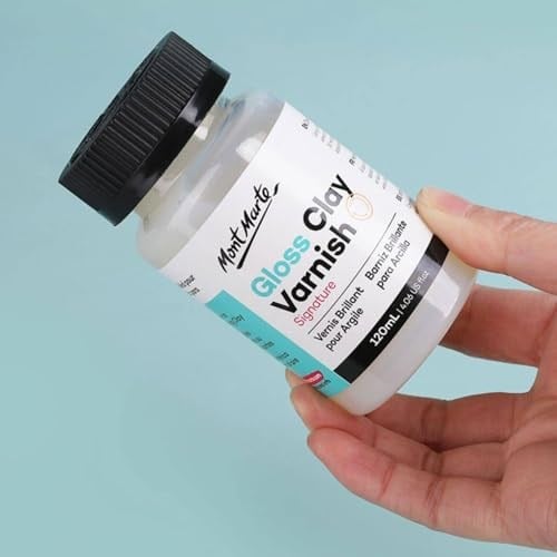 Mont Marte Kil Vernik Parlak İmza 4 Oz (120ml) Kil Heykel Mastik, Parlak Kil Vernik, Polimer veya Hava Sertleştirme Kili için Vernik, Kil için Şeffaf Parlak Vernik.