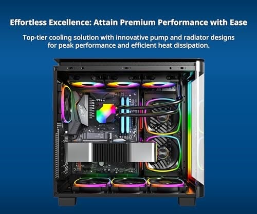 Montech HyperFlow ARGB 360mm-AIO CPU Sıvı Soğutucu-Intel LGA 1700/1200/15X/2066, AMD AM3/AM4/AM5 Soketler için-Geliştirilmiş 3100 - Seçenekler: 360 mm AIO Siyah, 240 mm AIO Siyah, ARGB yok 360mm Siyah
