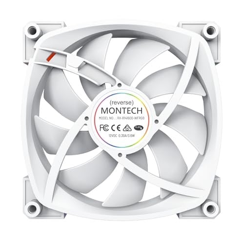 Montech RX 140 ARGB Ters Fan 1600PWM, Üst Düzey Dayanıklılık, Sessiz Performans ve Çarpıcı ARGB Tasarımı (140 mm, Beyaz) - Seçenekler: Ters 140mm Beyaz, 140 mm Beyaz, Balta, RX, 120 mm Siyah...