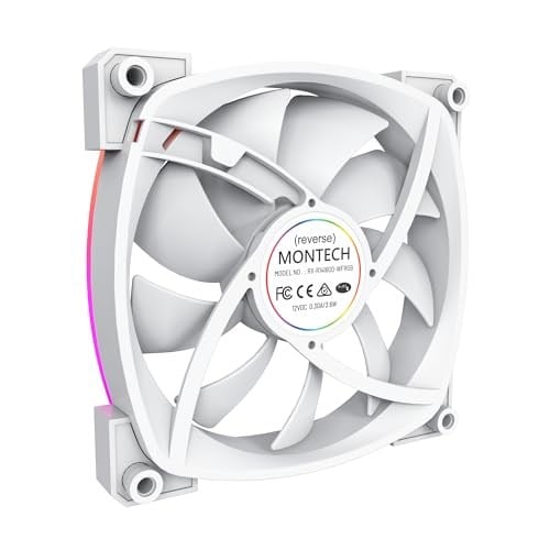 Montech RX 140 ARGB Ters Fan 1600PWM, Üst Düzey Dayanıklılık, Sessiz Performans ve Çarpıcı ARGB Tasarımı (140 mm, Beyaz) - Seçenekler: Ters 140mm Beyaz, 140 mm Beyaz, Balta, RX, 120 mm Siyah...