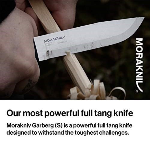 Morakniv Garberg Full Tang Sabit Bıçak Sandvik Paslanmaz Çelik Bıçak 10,9 cm Poli Kılıflı, Siyah