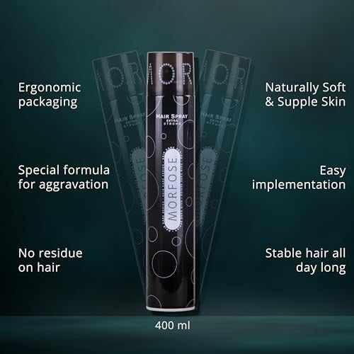 Morfose Saç Spreyi Extra Strong Siyah 400 Ml-Ekstra Güçlü Kalıcı Tutuş