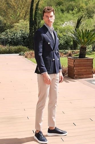 Morven Erkek Lacivert Senon Yünlü Kruvaze Slim Fit Ceket 44