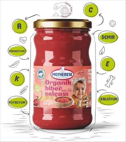Motherese Organik Tatlı Biber Salçası 610gr - Motherese Organik Bebek Tatlı Biber Salçası 610gr