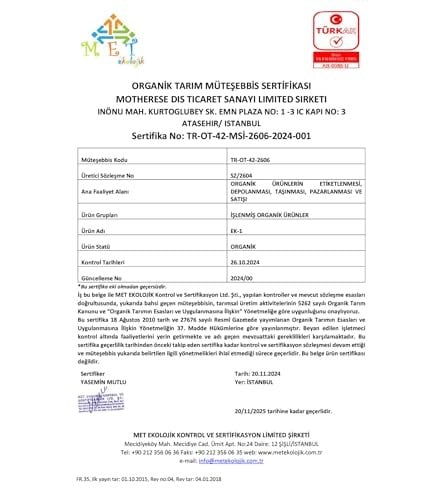Motherese Organik Tatlı Biber Salçası 610gr - Motherese Organik Bebek Tatlı Biber Salçası 610gr