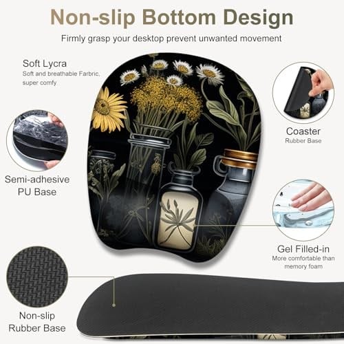 Mouse Pad Bilek Destek Seti: Siyah Academia Bilgisayar Masası Mat, Büyük Mousepad + Klavye ve Fare Bilek Dayanakları + Bardak Altlığı, Ergonomik Masa Pedi Kolay Yazma Ağrı kesici - Mistik Yeşil