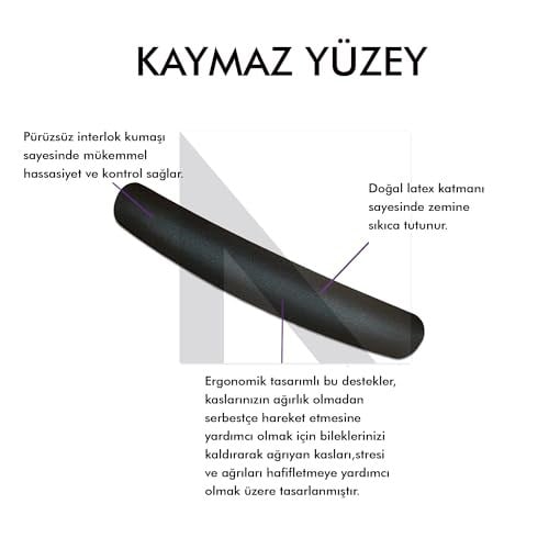 MP03 - Memory Klavye Bilek Destek Pedi | Yumuşak, Ergonomik, Klavye Önü El Bileği Dinlendirme Pedi