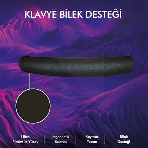 MP03 - Memory Klavye Bilek Destek Pedi | Yumuşak, Ergonomik, Klavye Önü El Bileği Dinlendirme Pedi