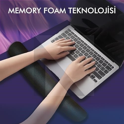 MP03 - Memory Klavye Bilek Destek Pedi | Yumuşak, Ergonomik, Klavye Önü El Bileği Dinlendirme Pedi